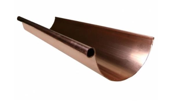 Copper half-round gutter profile