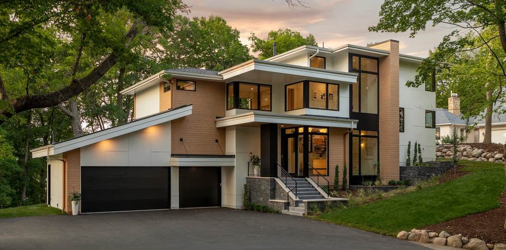 Lake Minnetonka Modern - GAF HDZ Shingles, James Hardie Siding, EPDM Rubber Roofing, Wood Shiplap Siding